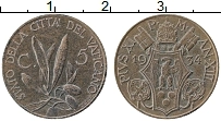 Продать Монеты Ватикан 5 сентим 1933 Медь