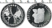 Продать Монеты Конго 1000 франков 2000 Серебро