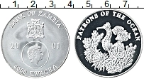 Продать Монеты Замбия 4000 квача 2001 Серебро