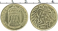Продать Монеты Сан-Марино 20 лир 1973 Медь