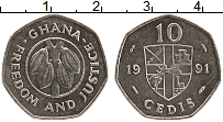 Продать Монеты Гана 10 седи 1991 Сталь покрытая никелем