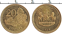Продать Монеты Лесото 20 лисенте 1998 сталь покрытая латунью