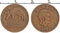Продать Монеты Замбия 1 нгвей 1972 Бронза