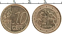 Продать Монеты Литва 10 евроцентов 2015 Латунь