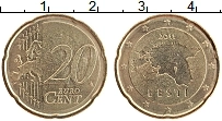 Продать Монеты Эстония 20 евроцентов 2011 Латунь