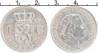 Продать Монеты Нидерланды 1 гульден 1965 Серебро