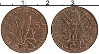 Продать Монеты Ватикан 5 сентесим 1932 Бронза