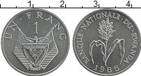 Продать Монеты Руанда 1 франк 1985 Алюминий