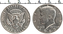 Продать Монеты США 1/2 доллара 1980 Медно-никель