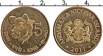 Продать Монеты Андамандские острова и Никобар 5 рупий 2011 Медно-никель