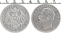 Продать Монеты Баден 5 марок 1908 Серебро