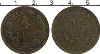 Продать Монеты Австрия 4 крейцера 1861 Медь
