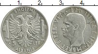 Продать Монеты Албания 5 лек 1939 Серебро