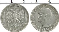 Продать Монеты Албания 5 лек 1939 Серебро