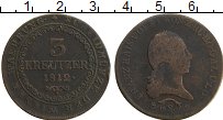 Продать Монеты Австрия 3 крейцера 1812 Медь
