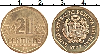 Продать Монеты Перу 20 сентим 2007 Медно-никель
