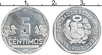 Продать Монеты Перу 5 сентим 2012 Алюминий