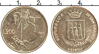 Продать Монеты Сан-Марино 200 лир 1983 Медь