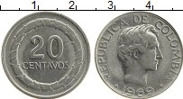 Продать Монеты Колумбия 20 сентаво 1968 Медно-никель