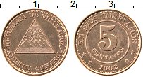 Продать Монеты Никарагуа 5 сентаво 2002 сталь с медным покрытием