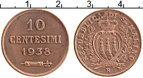 Продать Монеты Сан-Марино 10 сентесим 1937 Бронза