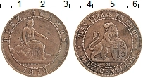 Продать Монеты Испания 10 сентим 1870 Медь