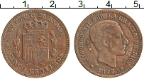 Продать Монеты Испания 5 сентим 1877 Бронза