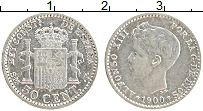 Продать Монеты Испания 50 сентим 1900 Серебро