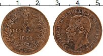 Продать Монеты Италия 5 чентезимо 1861 Медь