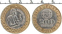 Продать Монеты Португалия 200 эскудо 1991 Биметалл