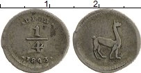 Продать Монеты Перу 1/4 лимы 1856 Серебро