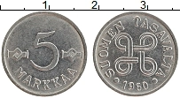 Продать Монеты Финляндия 5 марок 1955 Медно-никель