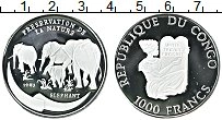 Продать Монеты Конго 1000 франков 1993 Серебро