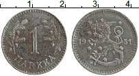 Продать Монеты Финляндия 1 марка 1951 Сталь