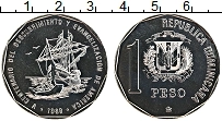 Продать Монеты Доминиканская республика 1 песо 1989 Медно-никель