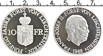 Продать Монеты Лихтенштейн 10 франков 1988 Серебро
