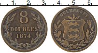 Продать Монеты Гернси 8 дублей 1874 Медь