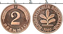 Продать Монеты ФРГ 2 пфеннига 1990 Медь