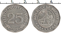 Продать Монеты Боливия 25 сентаво 1972 Медно-никель