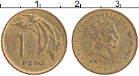 Продать Монеты Уругвай 1 песо 1968 Латунь