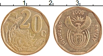Продать Монеты ЮАР 20 центов 2006 Бронза