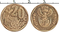 Продать Монеты ЮАР 20 центов 2008 сталь с медным покрытием