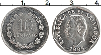 Продать Монеты Сальвадор 10 сентаво 1993 Сталь покрытая никелем