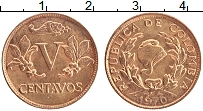 Продать Монеты Колумбия 5 сентаво 1970 Бронза