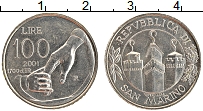 Продать Монеты Сан-Марино 100 лир 2001 Медно-никель