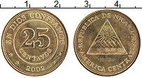 Продать Монеты Никарагуа 25 сентаво 2002 сталь покрытая латунью