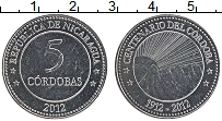 Продать Монеты Никарагуа 5 кордоба 2012 Медно-никель