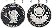 Продать Монеты Южная Корея 5000 вон 1986 Серебро