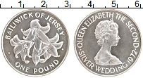 Продать Монеты Остров Джерси 1 фунт 1972 Серебро