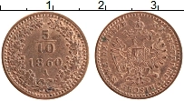 Продать Монеты Австрия 5/10 крейцера 1864 Медь